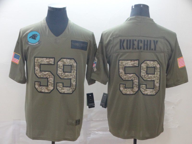 Men Carolina Panthers #59 Kuechly Camo Nike Olive Salute To Service Limited NFL Jersey